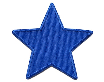 Stern Canvas blau Flicken zum aufbügeln, 10 cm, Applikation Aufnäher Bügelflicken, Hosenflicken