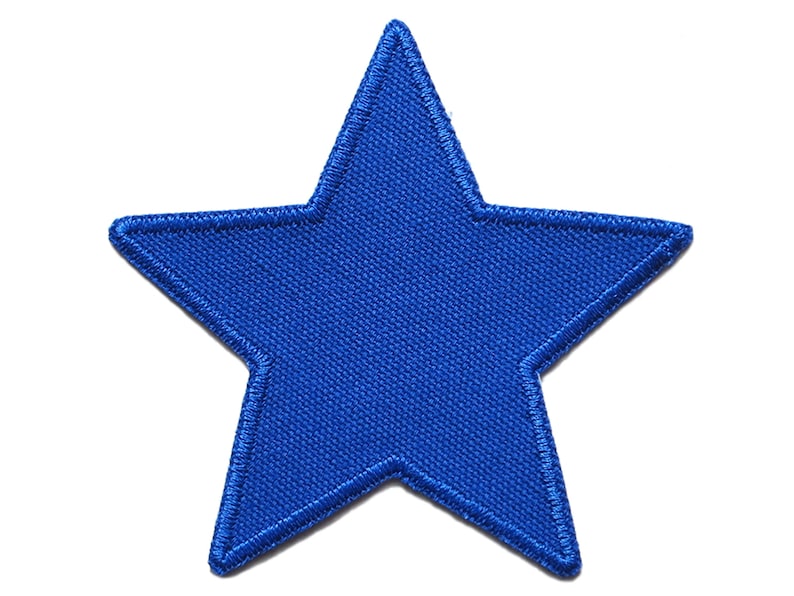 Stern Canvas blau Flicken zum aufbügeln, 10 cm, Applikation Aufnäher Bügelflicken, Hosenflicken Bild 1