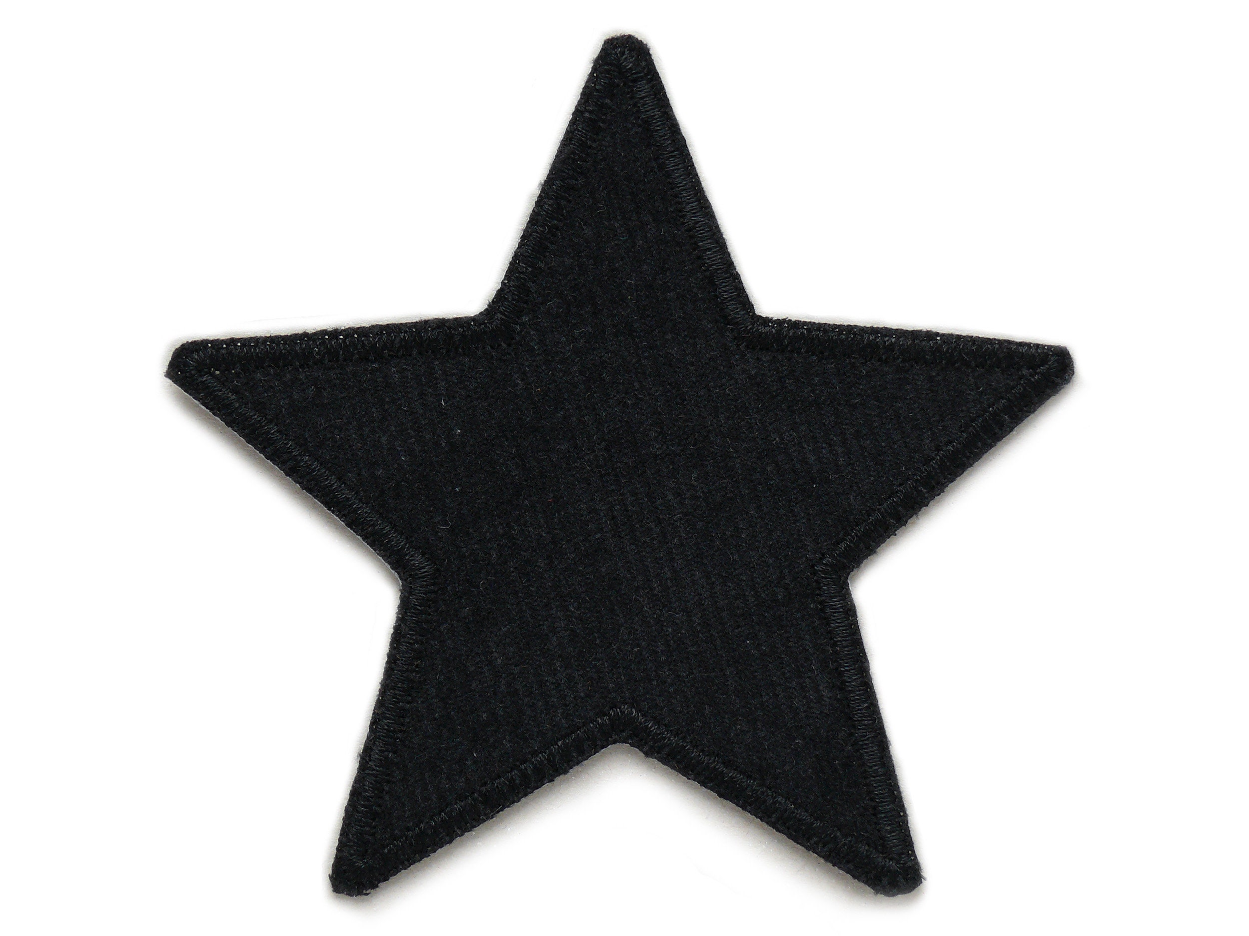 U-Sky Sew or Iron on Patches, 3pcs Five-pointed Star Pentagram Iron Patches for Clothing, Black Embroidery Patches for Backpacks, for Jeans, for