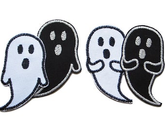 Set of 4 Ghost Ghost Patches, Halloween Patches for Ironing for Children/Adults