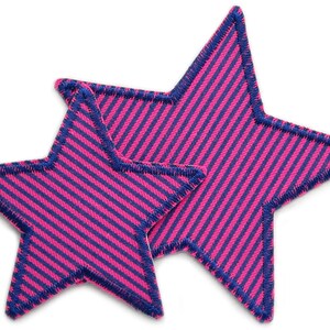 Set van 2 sterren jeans patches roze blauw, broek patches patches sterren om op te strijken