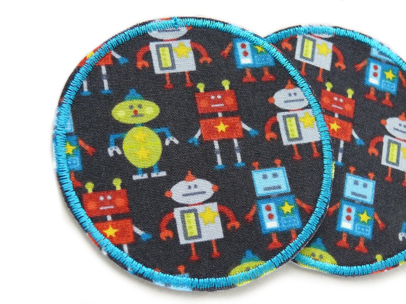 2 robot ironing pictures, trouser patches for ironing, 8 cm image 2