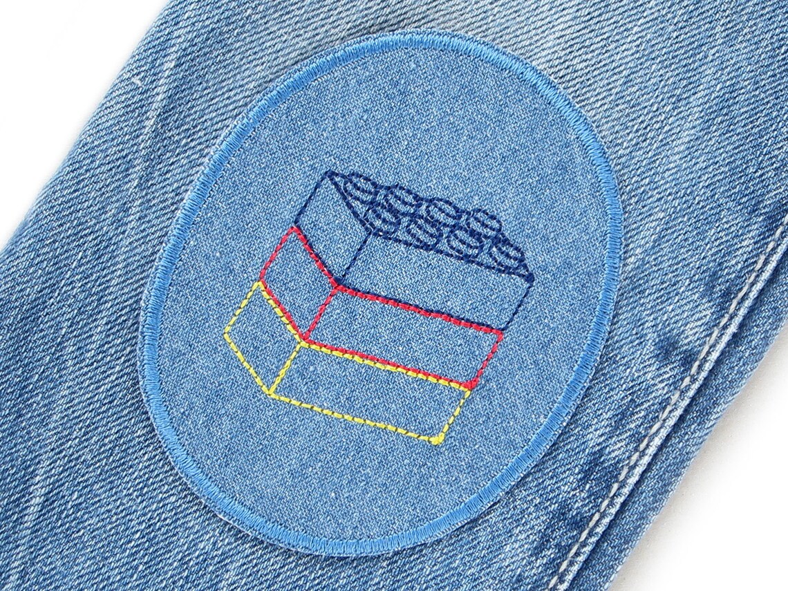 2 patches to iron Lego 8 x 10 cm jeans knee patches with Etsy