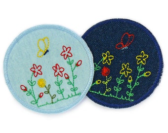 40 Stück Bügelpatches - Blumen Und Schmetterlinge Zum Aufbügeln Oder Aufnähen