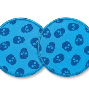 2 pirate iron-on patches, 8 cm, skull trouser patches for children
