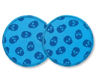 2 pirate iron-on patches, 8 cm, skull trouser patches for children