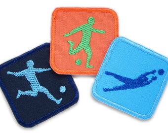 3 Football Footballer Patches, Football Goalkeeper Ironing Pictures, Sport Patches Patches for Ironing