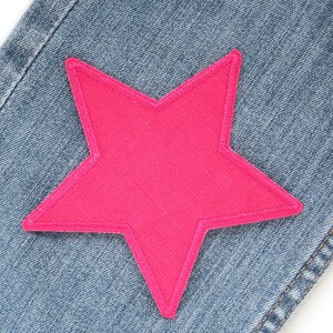 Stern Cord pink Bügelflicken, 10 cm, Cordflicken Aufnäher zum aufbügeln für Mädchen Bild 2
