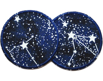 Set 2 kniepleisters Ruimte Constellaties, 8 cm, Broek patches patches voor strijken voor kinderen