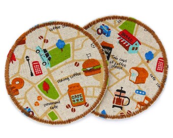 2 trouser patches Citylife iron-on patches, 8 cm, knee patches iron-on patches