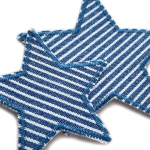 2 Stern Jeansflicken blau zum aufbügeln, Flicken Bügelflicken Hosenflicken für Kinder Bild 2