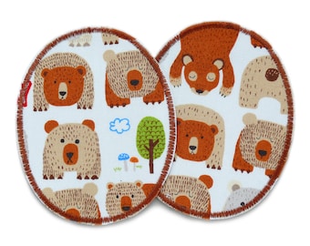 2 knie patches beer tempel patches, 8 x 10 cm, bear broek patches patches voor strijken voor kinderen