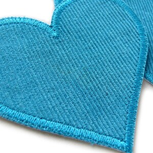 Heart cord patch set of 2, heart patches for ironing petrol made of corduroy patches image 2