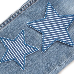 2 Stern Jeansflicken blau zum aufbügeln, Flicken Bügelflicken Hosenflicken für Kinder Bild 3