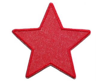 Special Listing für Hayden - Set 2 Stern Jeansflicken rot, 10 cm, robuste Stern Bügelflicken, Jeans Aufnäher zum aufbügeln
