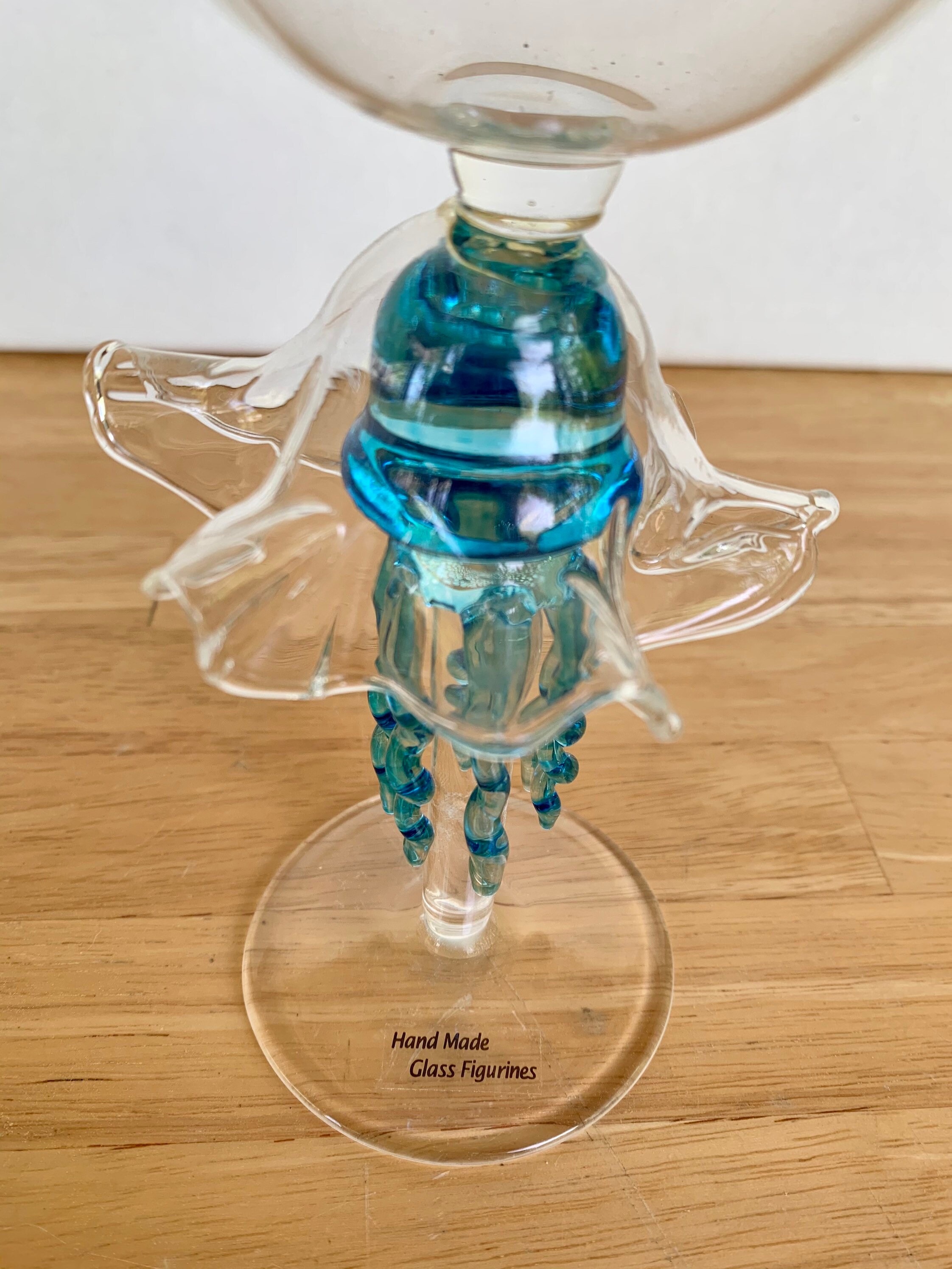 Yurana Art Glass Hand Blown Jellyfish Wine Goblet Pair Etsy