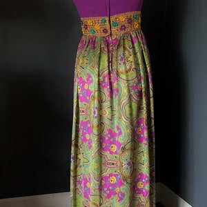 Rare Mod Retro Vintage 70s Maxi Gown, Size Junior 13, Purple Dress, Maxi Dress Rare image 3