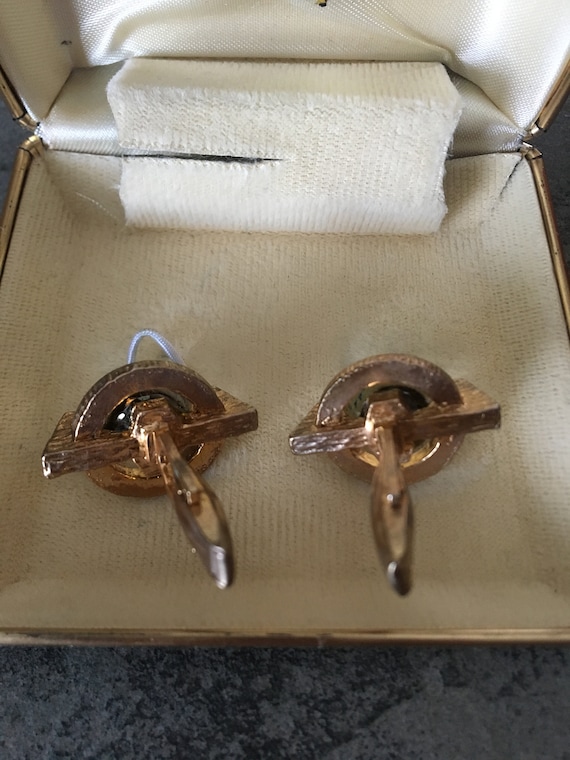 1970s Fashion Cuff Links, Vintage Crystal Cuff li… - image 6