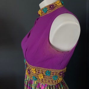 Rare Mod Retro Vintage 70s Maxi Gown, Size Junior 13, Purple Dress, Maxi Dress Rare image 6