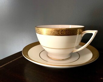 Beautiful Gold Trim Cup and Saucer, Minton, England, Westminster,Collectible