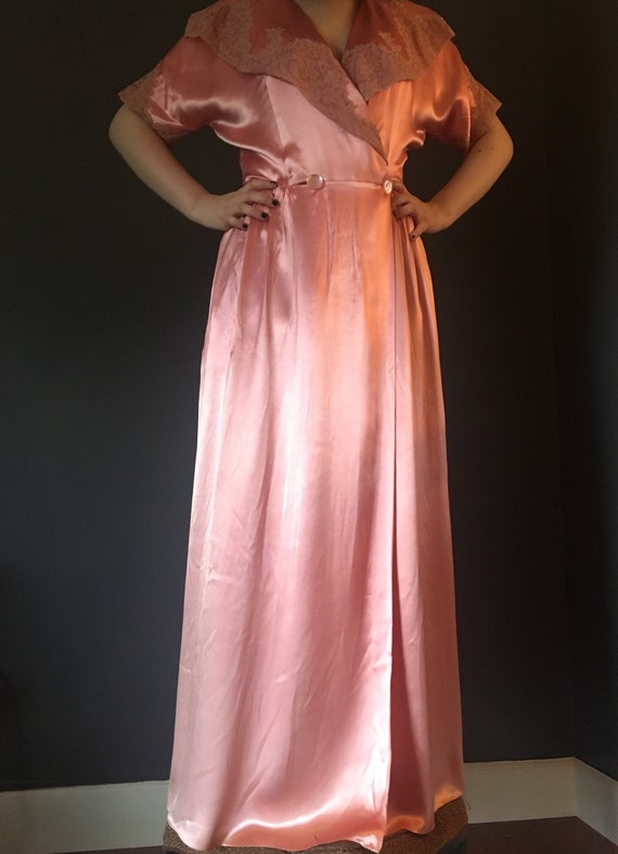 maxi satin dressing gown