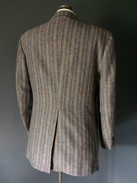 True Vintage 70s Wool Blazer, Herringbone Mod Twe… - image 5