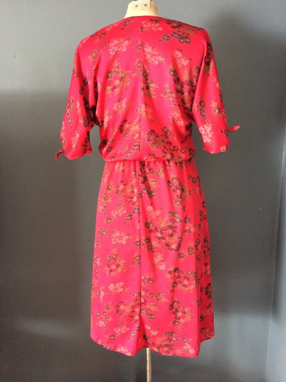Vintage Floral Split Sleeve Dress, Draped Dress, … - image 3
