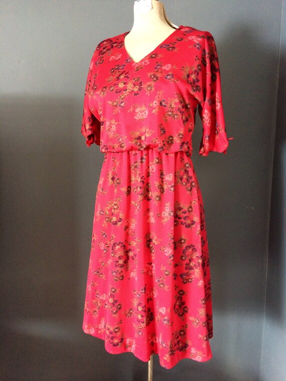 Vintage Floral Split Sleeve Dress, Draped Dress, … - image 2