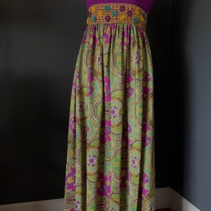 Rare Mod Retro Vintage 70s Maxi Gown, Size Junior 13, Purple Dress, Maxi Dress Rare image 4