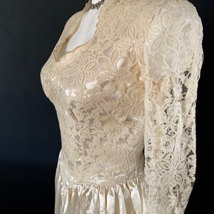 Vintage 1950s Satin Wedding Dress Button Back Lace Satin - Etsy