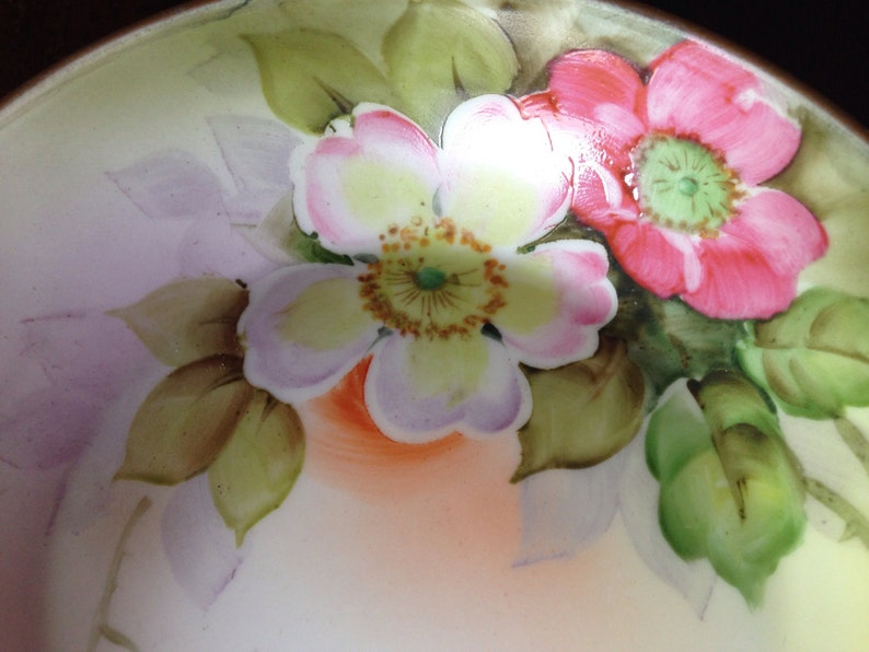 Dogwood Mid Century Vintage Noritake Hand Painted Blossom Flower Porcelain Bowl