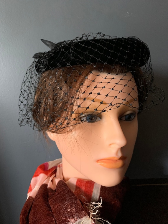 Vintage Fascinator Hat, Vintage Hat, 60s Hat with