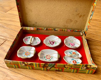 Vintage Japanese Child’s Tea Plates, Vintage Toy, Made in Japan