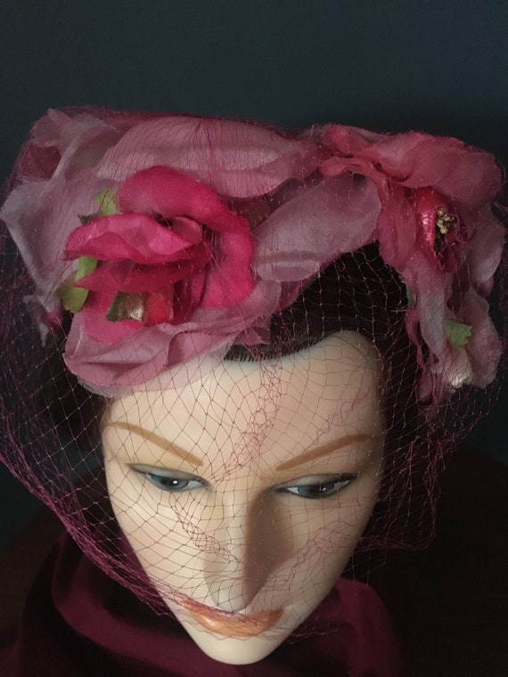 Vintage Flower Hat, Summer Hat, Rare True Vintage