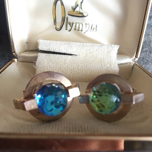 1970s Fashion Cuff Links, Vintage Crystal Cuff links, Mod Fashion, Men’s Fashion Statement, Bespoke