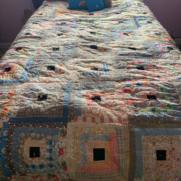 Log Cabin Americana Quilt Pattern Etsy