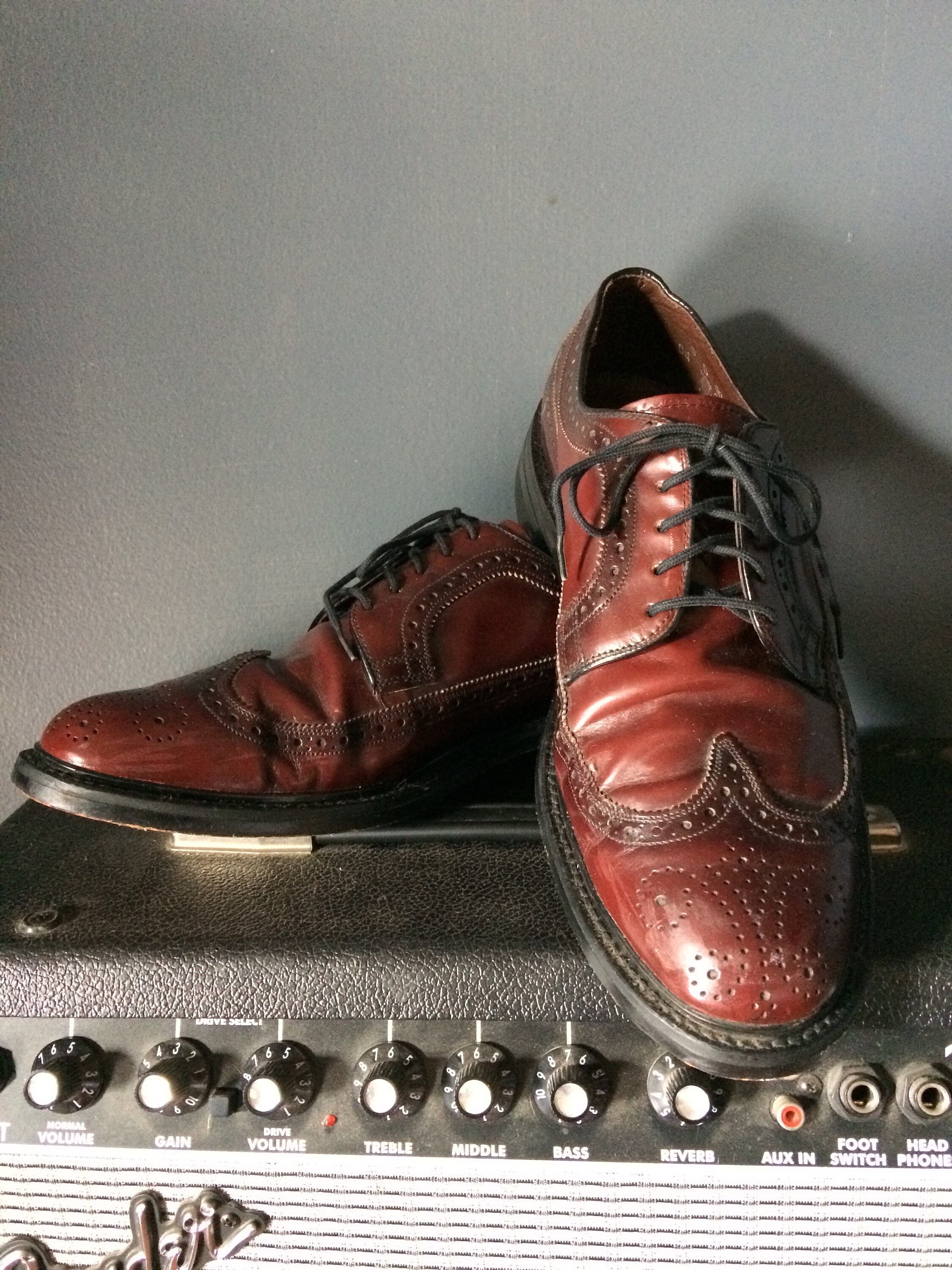 Vintage Full Brogue Wingtip Cordovan Oxfords, Lace Up Oxford, Vintage Wingtip Oxford Dress Shoes