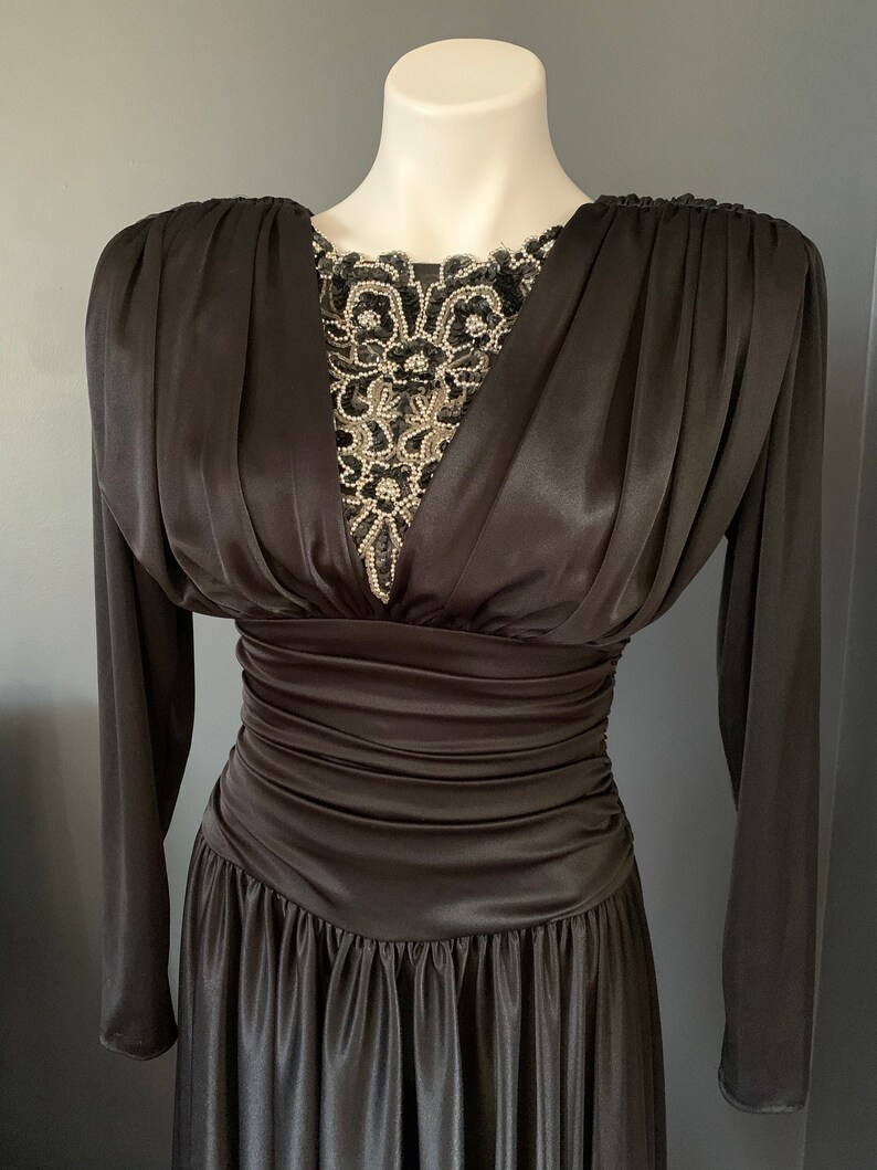LBD Size Small Made in USA Unique Dress Fancy Dress New Old Stock Betsy and Adam Fitted Glam Dress