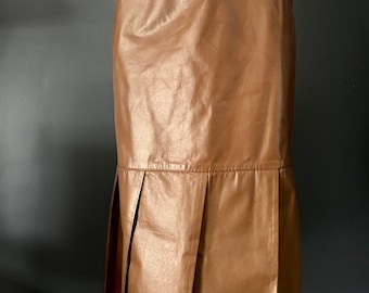 Unique Vintage Leather Skirt, Tailor Made Skirt, Leather Skirt