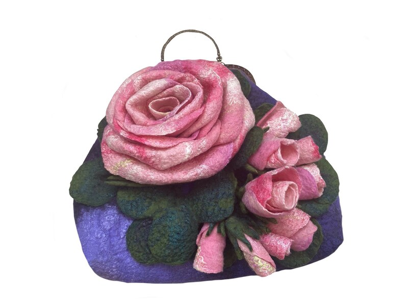 Pink and purple felted handbag Pink and purple felted handbag