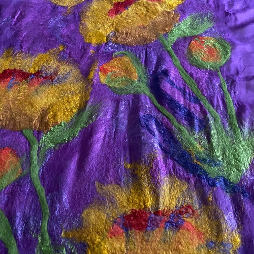 Purple shops nunofelted shawl