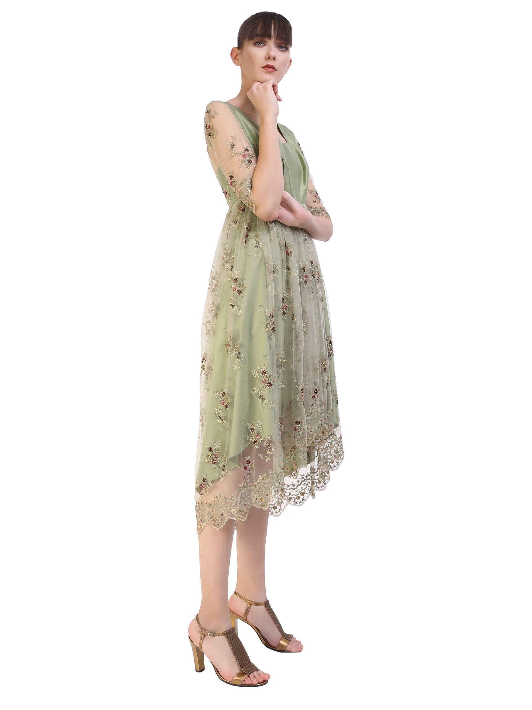 Image of Beaded Lace Dress