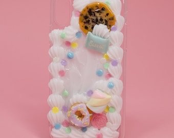 Pre-made: iPhone XS - Pastel Kawaii Sweets Sweets Decoden Cake Phone Case