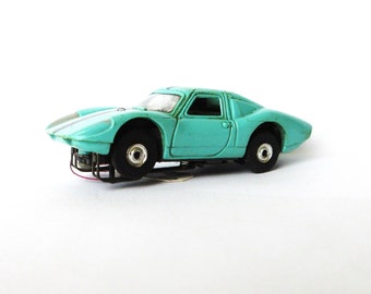 Aurora Slot Car / #1376 Porsche ThunderJet 500 / All Complete & Original /  Color Turquoise with Black Stripe / Very Clean Tested Running