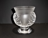 Vintage Lalique Vase ST CLOUD Acanthus Leaf Made in France Frosted Clear Guaranteed Authentic Original Hand Signed Collectible