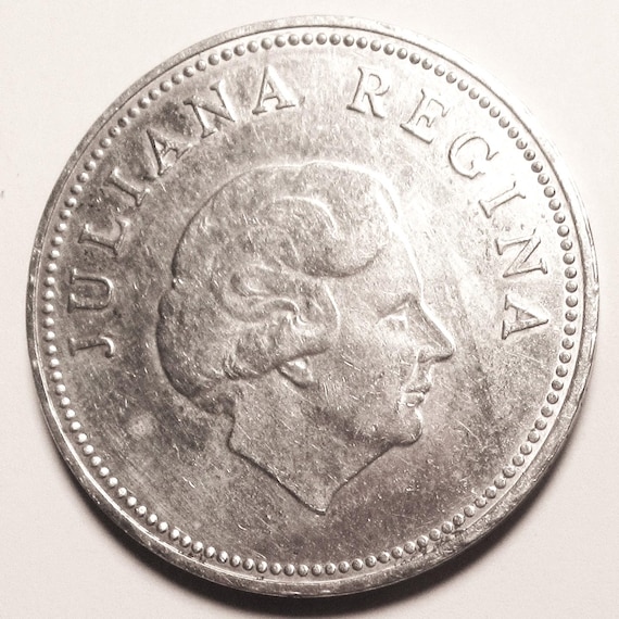 1978 Netherlands Antilles Coin / Vintage Large Silver Coin / 10 Gulden in MS Condition / Collectible Silver Coin / Great Gift Item