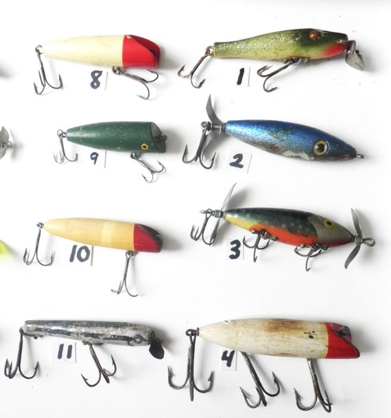 Sold at Auction: LOT OF 8- VINTAGE WOODEN FISHING LURES