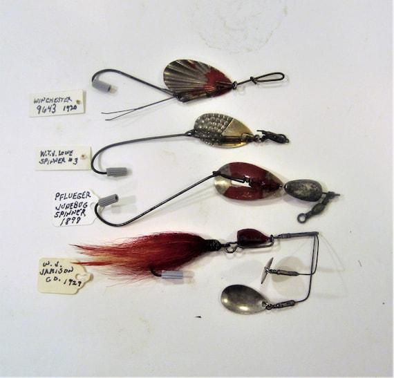 4 Antique Spinning Lures / Different Lure Co / Winchester  Arms-w.t.j.loew-pflueger-w.j.jamison / All Original / Collectible / Gift  Item 
