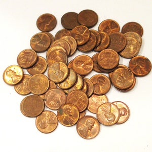 US One Cent From 1951 D, 1952, 1952 D, 1956 D, 1957, Abraham Lincoln Coin,  Vintage Coin, Coins From USA 