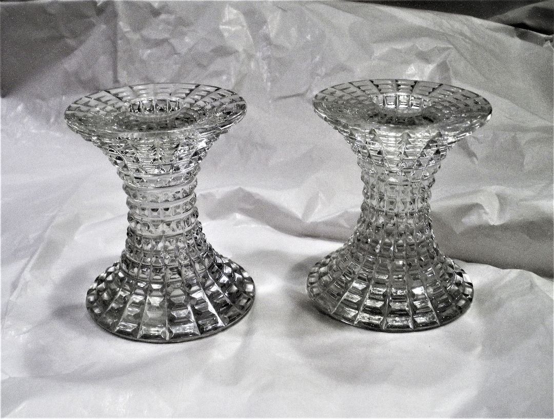 Vintage Rosenthal Crystal Candle Holders / Polaris Cut Lead Crystal